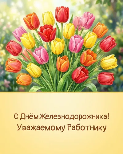 открытка с днём железнодорожника!